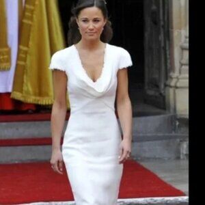 Hot pink Version of Alexander McQueen Cowl Neck Pippa Middleton's Stunning Dress